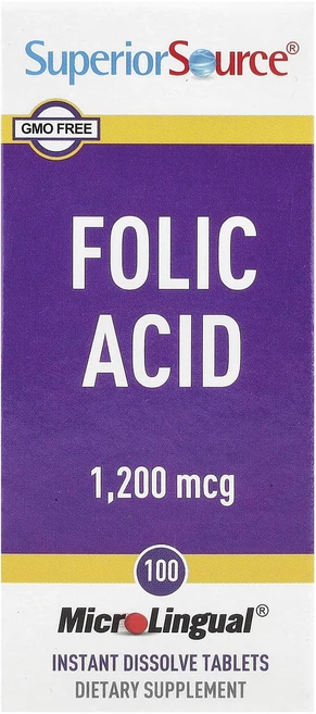 Superior Source 엽산 1200mcg 용해되는 MicroLingual 100정, SuperiorSource엽산1200mcg즉시용해되는M, 1개 - 쿠팡