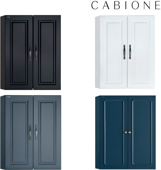 CB900 2도어페인트상부장 블랙 화이트 그레이 네이비 카비원 웨이스코팅 여닫이욕실장 수건장 화장실수납장, 1개