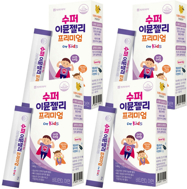 한화제약 수퍼 이뮨젤리 프리미엄 7p, 140g, 4개