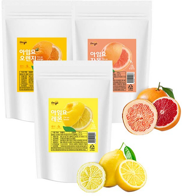 .동결 건조과일 레몬+자몽+오렌지, 1세트, 80g