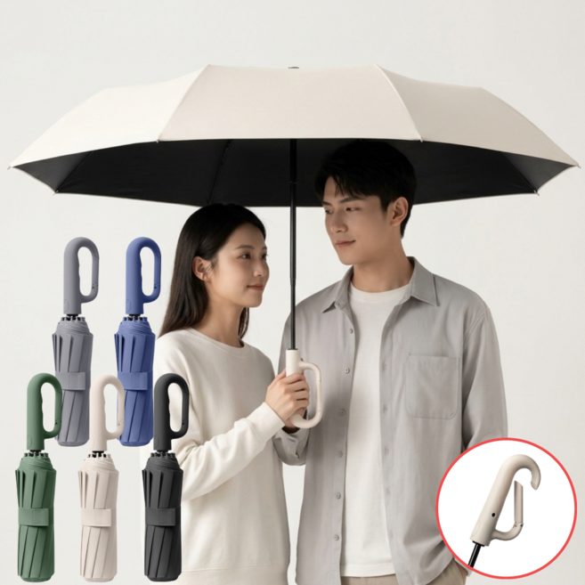 루키온 튼튼한 접이식 초대형 자동 3단 암막 우산