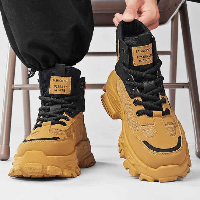 ANYOU 남자 하이탑 키높이 운동화 워커화 아웃도어 등산화