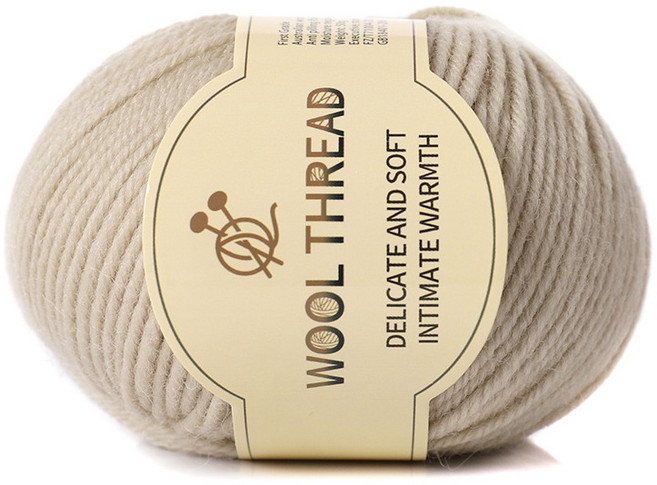 Wool Thread 羊毛線 柔軟舒適保暖, 米駝, 1件