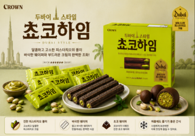 두바이 스타일 피스타치오 쵸코하임, 284g, 1개