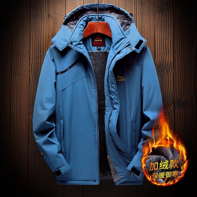 Outdoorjk 男女款加絨加厚禦寒外套 戶外機能抗風防潑水保暖 M-9XL大尺碼