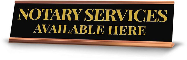 라이타 공증 서비스 이용 가능한 표지판 로즈 골드 프레임 데스크 표지판 (2x8")