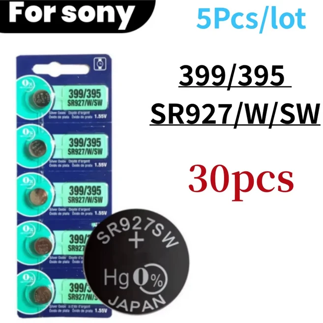 30개 395 399 AG7 소니용 SR927SW 399195 L926F 리튬 배터리 1.55V, 01 395 SR927SW-30pcs