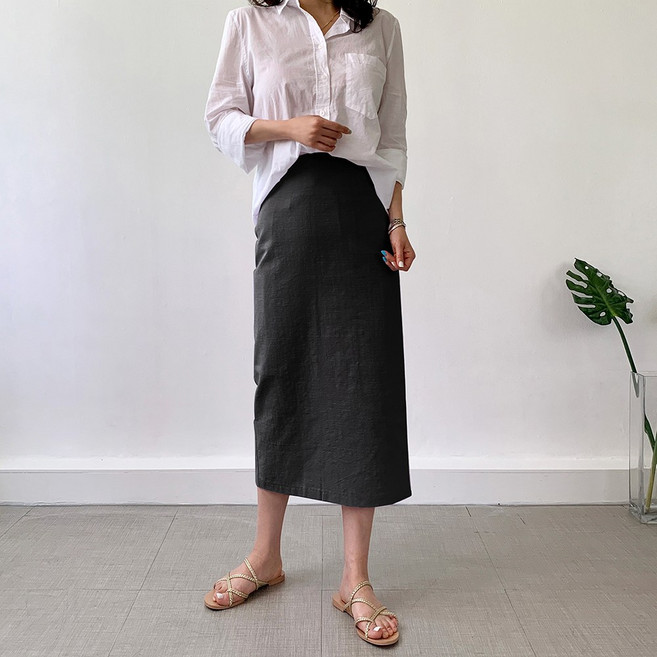네모엔룩 여성용 파스텔린넨 스커트