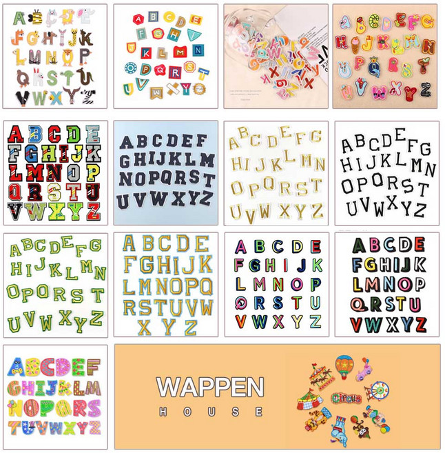 [와펜하우스] 이니셜 영문 영어 알파벳 자수 와펜 패치 열접착 스티커