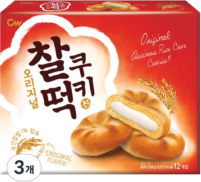 청우식품 찰떡쿠키 오리지널, 258g, 3개