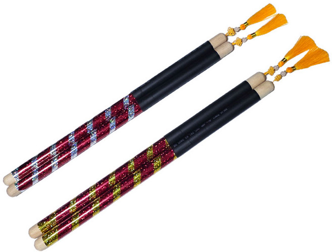 예혼마네 매듭난타북채-검정손잡이 채 두께18mm, 은색, 1개