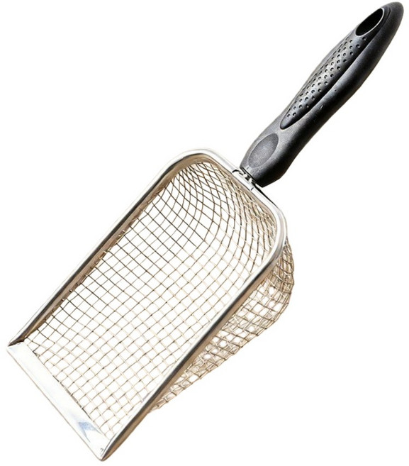 고양이 모래삽 촘촘망 대용량 화장실정리용, 실버, 1개