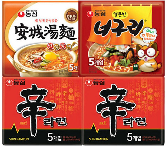 농심 신라면10봉+너구리5봉+안성탕면5봉 20개
