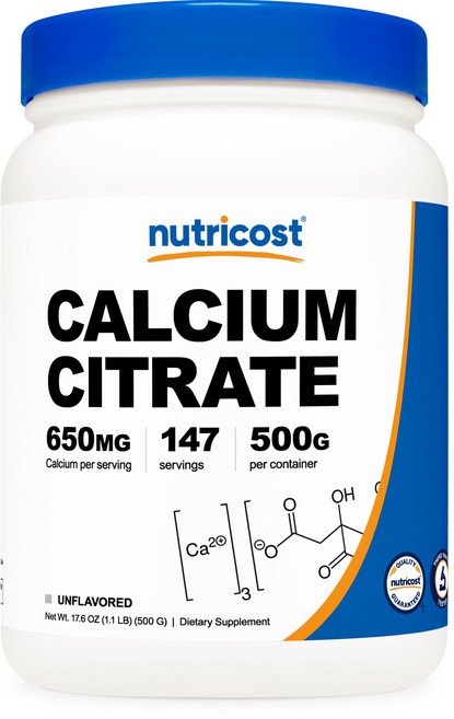 뉴트리코스트 칼슘 시트레이트 파우더 무맛, 500g, 1개