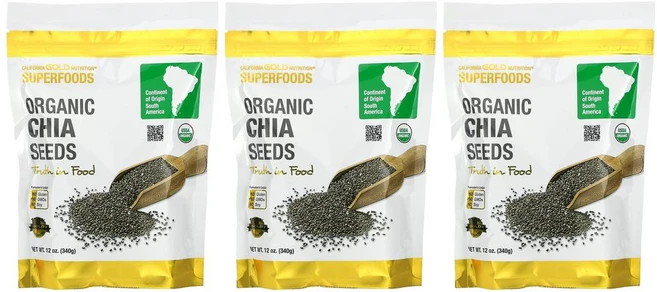 [2+1] CGN 캘리포니아골드뉴트리션 슈퍼푸드 치아씨드 340g 치아시드 치아 씨앗 Chia Seeds - 쿠팡