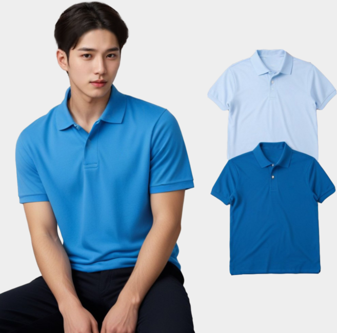 쿨론 포켓 카라티 단체복 커플티셔츠 남녀공용 회사 식당 유니폼 단체복