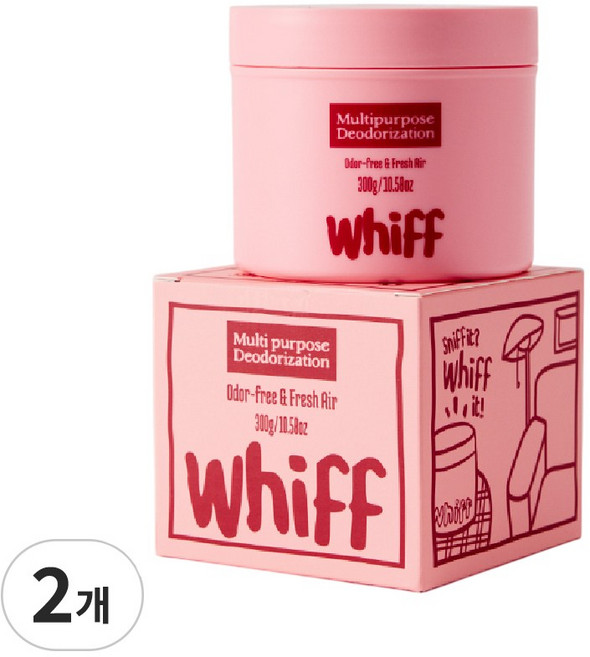 신상품 위프 탈취제 WHIFF 침실 새집증후군 초강력 냄새 제거 핑크 체리 밤, 2개, 300g
