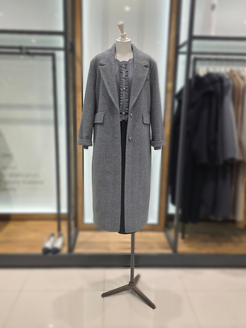 [국내백화점] 듀엘 DEWL울 블렌디드 헤링본 롱 코트_L254MSH040