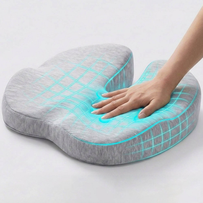 온빛홈 의자 메모리폼 방석, 라이트그레이