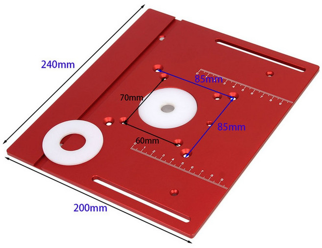라우터 테이블 DIY 전기 벤치 마이터 목재 플레이트 작업 목공 알루미늄 게이지 트리머 삽입 포함 플립 밀링, A Red