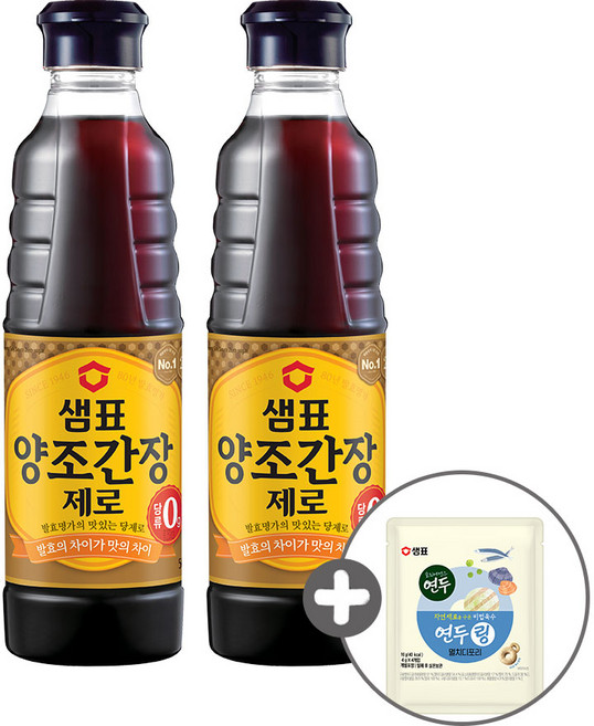 샘표 양조간장 제로 500ml 2개+연두링16g 증정, 1개