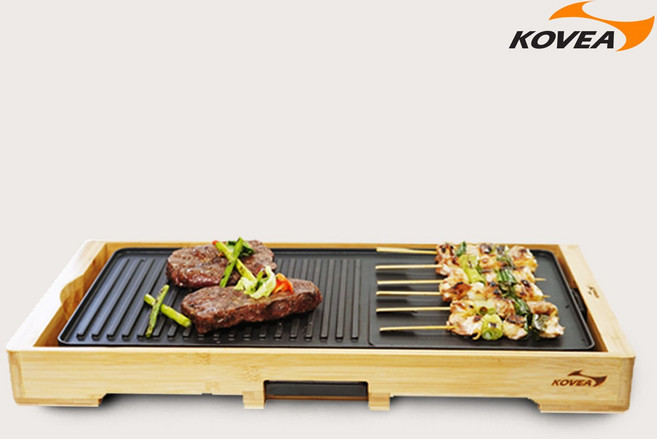 코베아 50cm 와이드 대나무 하우징 논스틱 코팅 뱀부 전기그릴 KECO9EK-01