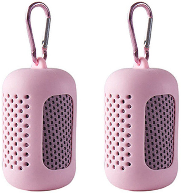 헨센 휴대용 스포츠 슬림 타올, 핑크, 2개