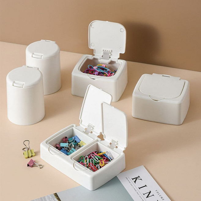 원터치 보관함 정리함 화장솜 면봉 플라스틱보관함 악세사리보관함 수납함 다용도보관함 보관상자, 사각, 사각