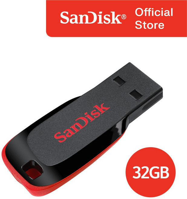 샌디스크 USB 메모리 Cruzer Blade 쿠르저 블레이드 USB 2.0 CZ50 32GB, 1개