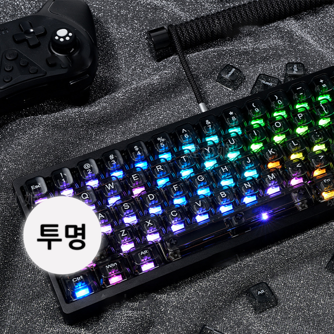 라나야 투명 블랙 키캡 115키 LED 기계식 키보드 전용