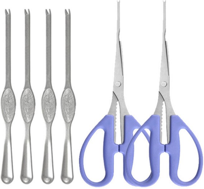 게가위 C타입 블루 2개 + 게포크 B타입 대형 실버 4개, 1개