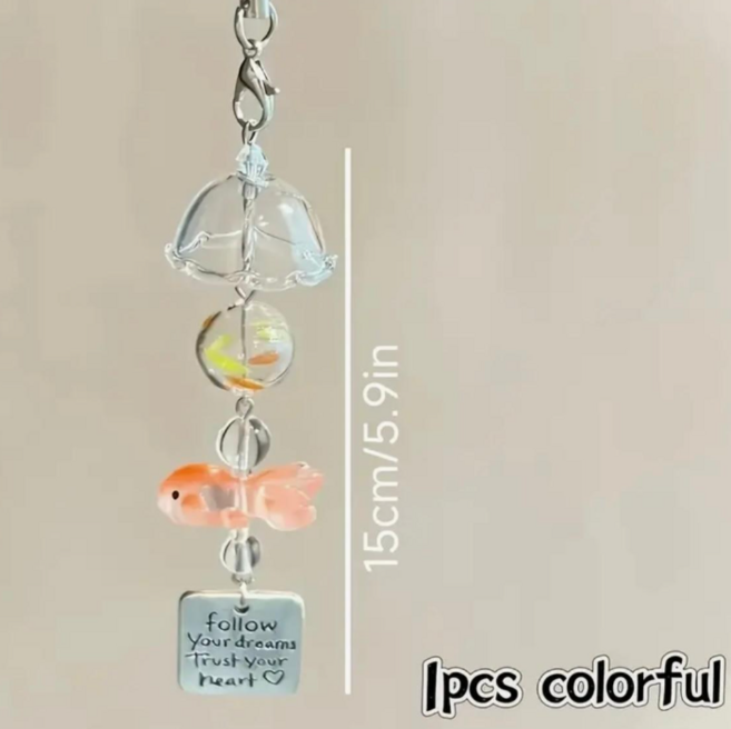 감성 금붕어 키링 투명 우산 참장식 귀여운 가방 핸드폰 악세사리 인테리어 포인트 소품