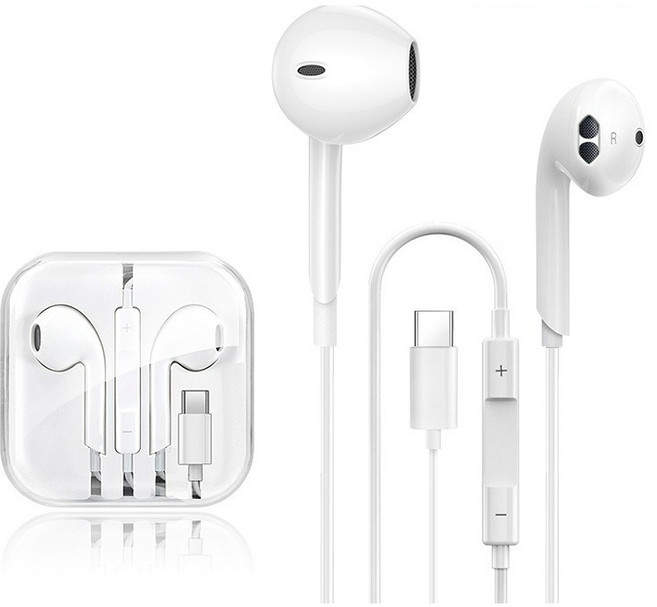 iOS適用銅環喇叭耳機 清晰音質 輕巧舒適 內建麥克風 簡約時尚, type-c【旗艦音質】, 入耳式有線耳機