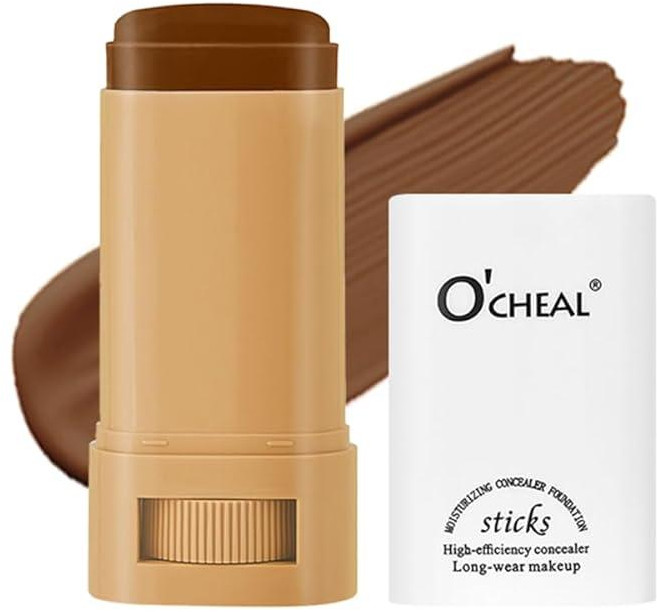 O'CHEAL 페이스 파운데이션 컨투어 스틱 롱 웨어 경량 브라이트닝 블레미쉬 컨투어링 컨실러 뷰티 메이크업 05#, 03#