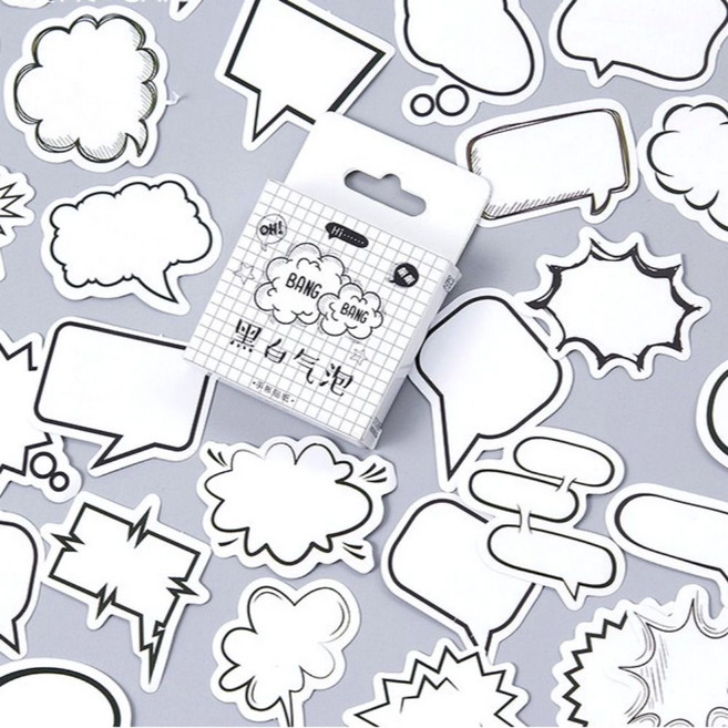 메모 미니 말풍선 스티커, 1개