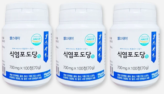 헬스데이 식염포도당, 3개, 100정 - 쿠팡