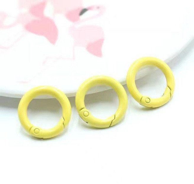 25mm 彈簧扣 寶藍色 鑰匙圈 圓形彈簧圈, 25mm彈簧扣黃色,3個裝, 1個