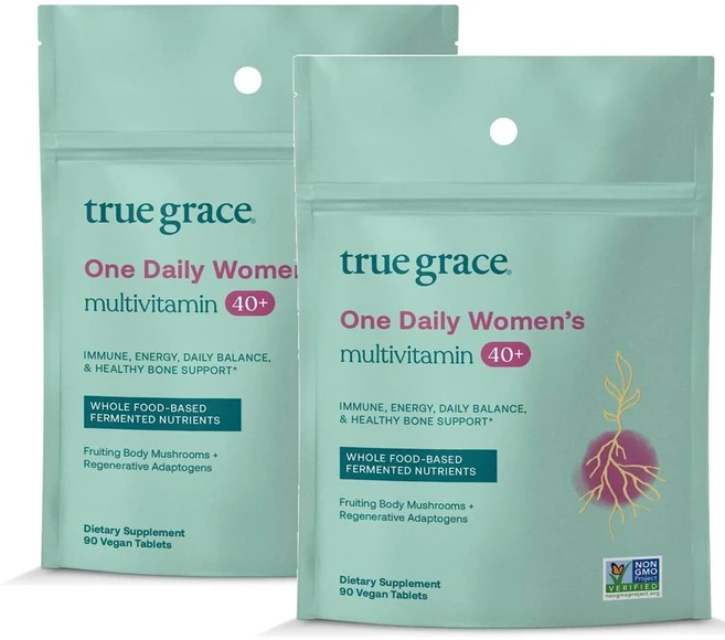트루그레이스 40세이상 여성 원데일리 멀티비타민 미네랄 True Grace One Daily Women Multivitamin, 90정, 2개 - 쿠팡
