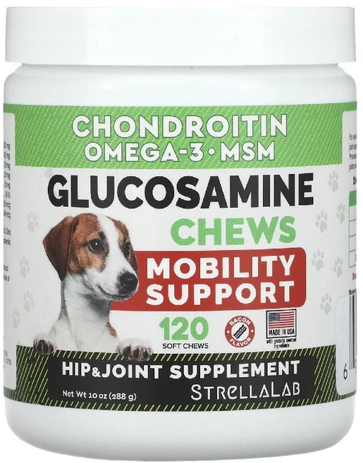 반려견영양제글루코사민 츄 반려견 및 반려묘용 베이컨 소프트 120개 288g, 1개 - 쿠팡