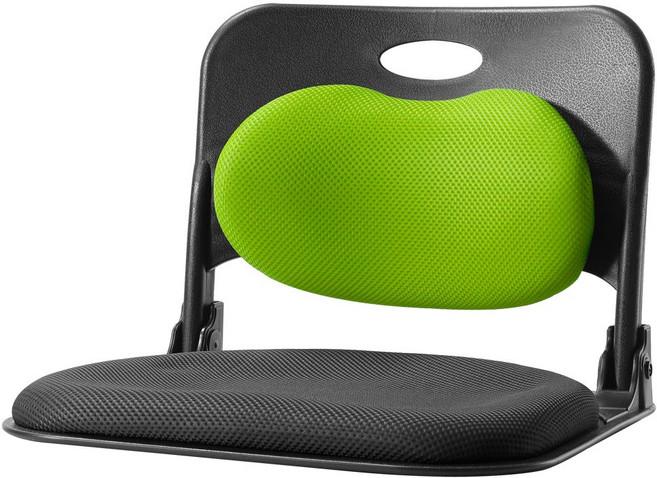 체어포커스 폴더백 하트요추 접이식 좌식의자, 그린