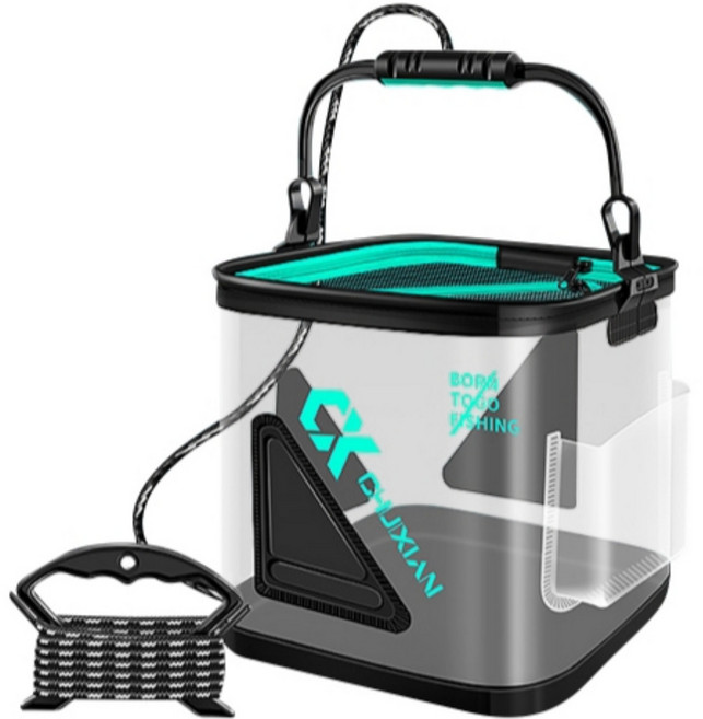 낚시두레박 투명 접이식 바닥청소 밑밥통 살림통 조과통