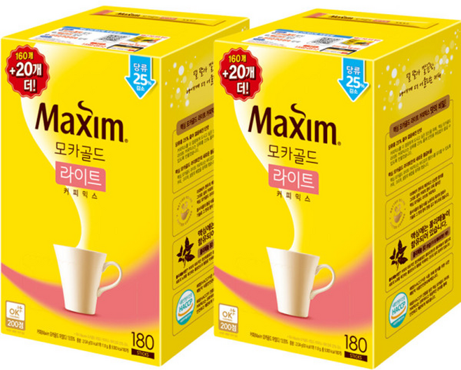 동서 맥심 모카골드 라이트 커피믹스, 2박스