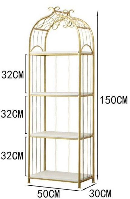 골드 철제 선반장 스탠드 장식장 진열장 거실장 수납장 정리대 다이 드레스룸 4단 5단, A(50x30x150 4단)