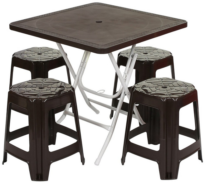 지오리빙 포장마차 테이블 의자 세트, 사각+사각