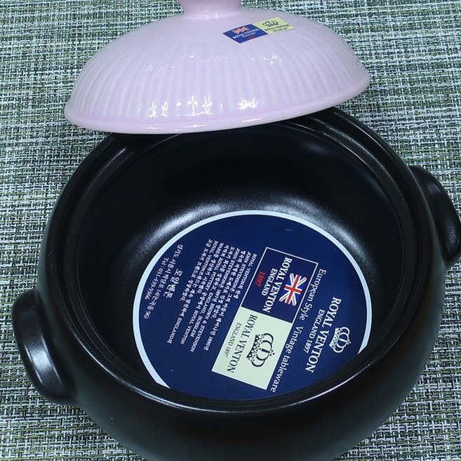 로얄벤톤 직화용 뚜껑 뚝배기 16.5cm 계란찜 미니 찌개 냄비 무균열 무흡수 혼밥 김치찌개 된장찌개 뚝빼기, 1개, 뚝배기 - 중