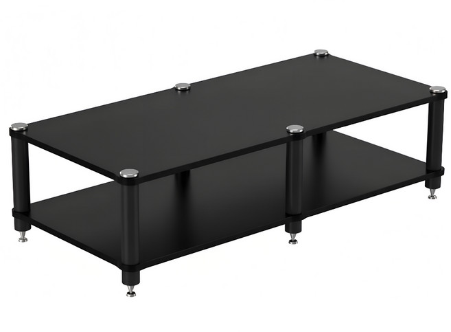 투윅스 오디오랙 선반 장식장 스피커 오디오장 음향장비 진열대 받침대 오디오 소형 스탠드 렉, 블랙, 120cm 2단 블랙실린더