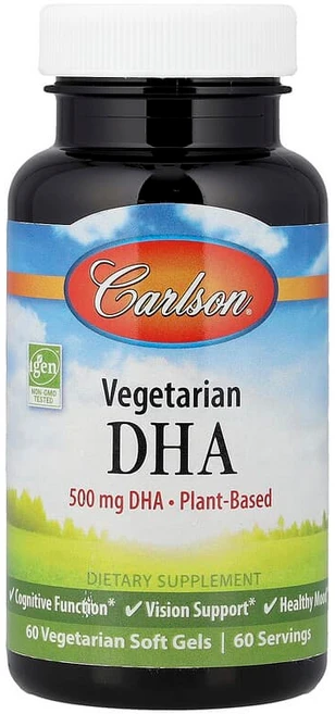 칼슨 임산부용 식물성 DHA 500mg 60베지소프트젤, 상품, 1팩, 60정 - 쿠팡