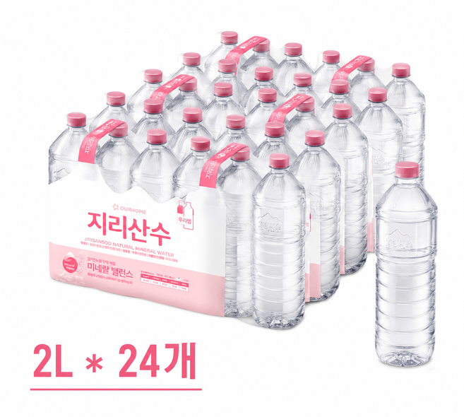지리산수 무라벨 2L 24병 /생수전문배송, 24개