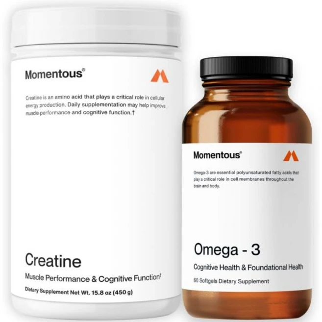 Momentous Creatine Monohydrate Powder & Omega-3 Fish Oil 1 600 mg - Daily Omega-3 Supplement for E, 1개, 450g - 쿠팡