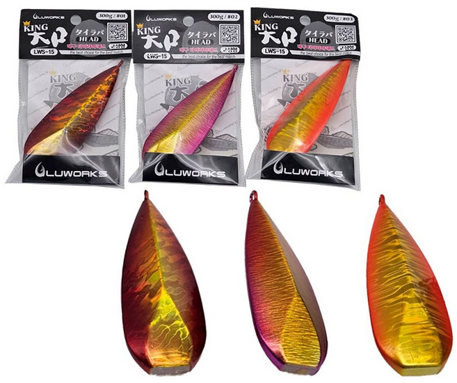 루웍스 킹대구 타이라바 헤드 고정형 LWS-15 대구낚시 메탈, 1개, 300g, 03